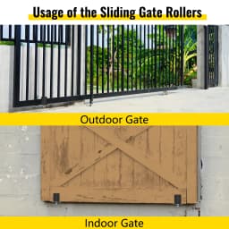 SucceBuy Gate Roller Guide Bracket 3" Sliding Gate Black Nylon Roller Coloring Zinc Painted with L-Shape Black Nylon 2 Pack
