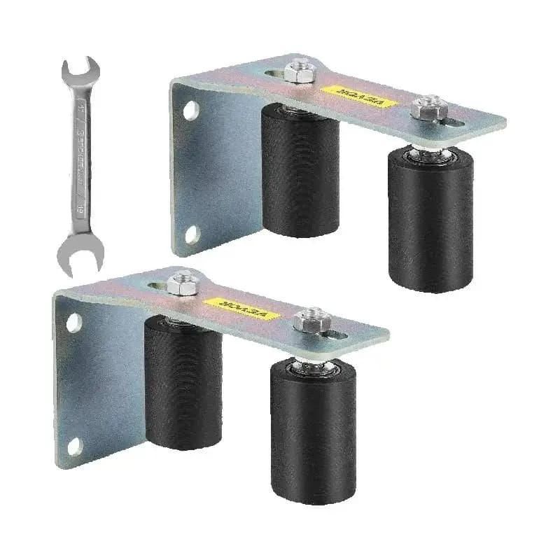 SucceBuy Gate Roller Guide Bracket 3" Sliding Gate Black Nylon Roller Coloring Zinc Painted with L-Shape Black Nylon 2 Pack