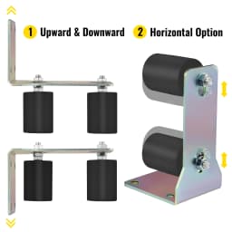 SucceBuy Gate Roller Guide Bracket 3" Sliding Gate Black Nylon Roller Coloring Zinc Painted with L-Shape Black Nylon 2 Pack