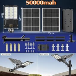 8000W Solar Street Lights Outdoor Commercial Parking Lot Light Dusk to Dawn Solar Security Flood Lights Solar Lamp for Yard Road