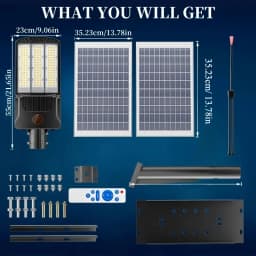 8000W Solar Street Lights Outdoor Commercial Parking Lot Light Dusk to Dawn Solar Security Flood Lights Solar Lamp for Yard Road