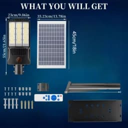 8000W Solar Street Lights Outdoor Commercial Parking Lot Light Dusk to Dawn Solar Security Flood Lights Solar Lamp for Yard Road