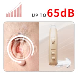 JINGHAO Hearing Aid For Severe Loss Digital 65/132 dB BTE Rechargable Battery
