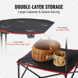 SucceBuy Outdoor Camping Folding Table Picnic BBQ Ultralight Foldable Table Barbecue Dinner Desk for Fishing Hiking Lightweight