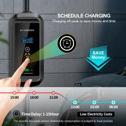Portable EV Charger 16A 3.6KW Type 2 Timer Wall Box 1-15Hour Home Charging Electric Vehicle PHEV Hybrid Cars 3.5M