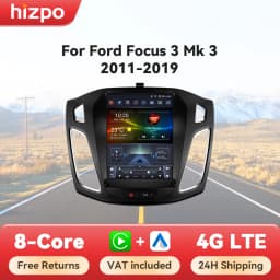 Hizpo For Tesla Style Car Radio For Ford Focus 3 Mk 3 2011  - 2019 Android Auto Multimedia Player 4G Wireless Carplay 8 Core RDS