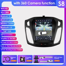 Hizpo For Tesla Style Car Radio For Ford Focus 3 Mk 3 2011  - 2019 Android Auto Multimedia Player 4G Wireless Carplay 8 Core RDS
