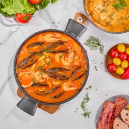 Frying Pan Induction with Lid, Sauté Pan, Serving Pan with High Rim, Cooking Pot 28 cm / 3.8 L with Anti-Scalding Handles