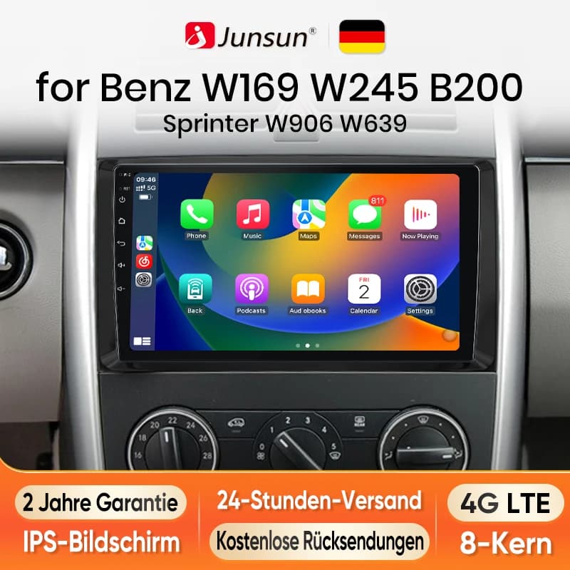 Junsun Android Radio Autoradio For Mercedes Benz W169 W245 B200 Car Stereo for Apple Carplay Multimedia GPS FM RDS WiFi Germany