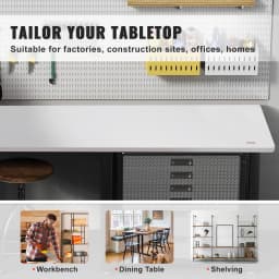 SucceBuy Table Top 220.5 lbs Load Capacity Particle Board for Height Adjustable Electric Standing Desk Frame for Home and Office