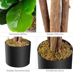 120 cm Artificial Fig Tree Art plant Decoration with flower pot Art Tree Decoration plant Room plant for Home and office Green