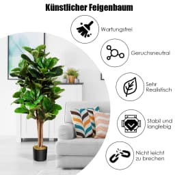 120 cm Artificial Fig Tree Art plant Decoration with flower pot Art Tree Decoration plant Room plant for Home and office Green