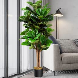 120 cm Artificial Fig Tree Art plant Decoration with flower pot Art Tree Decoration plant Room plant for Home and office Green
