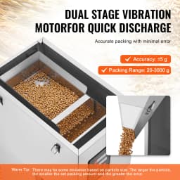 SucceBuy 20-3000g/20-5000g Particle Filling Machine with Foot Pedal  Automatic Powder Weighing Filler for Beans Seeds Packing