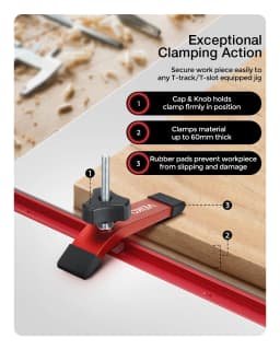 T Track Slider T Screw Nut Saw Table Acting Hold Down Clamp for T-Slot T-Track Woodworking DIY Tools Routers Presses CNC