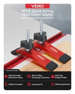 T Track Slider T Screw Nut Saw Table Acting Hold Down Clamp for T-Slot T-Track Woodworking DIY Tools Routers Presses CNC