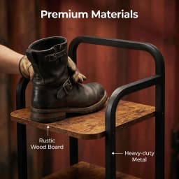 Vertical Shoe Rack, Shoe Shelves, Wood Shoe Organizer for Closet, Entryway, Shoe Tower for Small Spaces, Free Standing