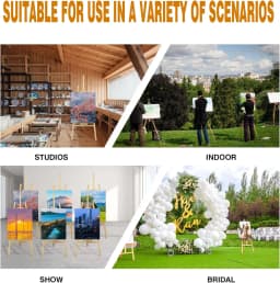 Studio Easel Wooden1.75m A-Frame Folding Pine Wood Artist Art Craft Adjustable Display Exhibition for Wedding Painting Art Easel