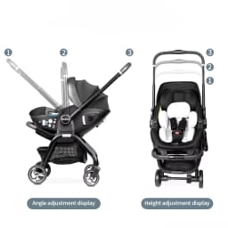 3 in 1 Newborn Baby Stroller Portable Child Car Seat Luxury Baby Stroller Foldable Baby Carriage Two-way Adjustable Armrests