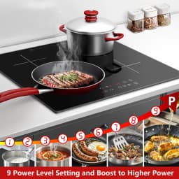 KICHPOWER 60 cm 4 Plates Touch Operation 1-99 min Timer Induction Hob