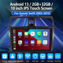 ESSGOO 10" 2DIN Android 13 Carplay Car Stereo Radio For Suzuki Swift 2003-2010 GPS Navigation FM WiFi BT RDS Multimedia Player 