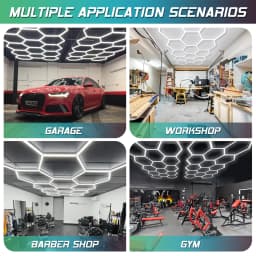14 Grids Local Warehouse DutyFree Honeycomb Garage Light Hexagon Lamp 44cm Tube Ceiling Lighting for Workshop Barber Gym