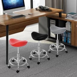 Lifting Saddle Stool for Office Spa Easy to Clean Ergonomic Adjustable Rolling Saddle Stool for Home Studies/Living Rooms