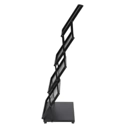 4-Tier Brochure Display Rack Floor Standing Foldable Magazine Stand Modern Iron A3 Book Shelf Black Grid style