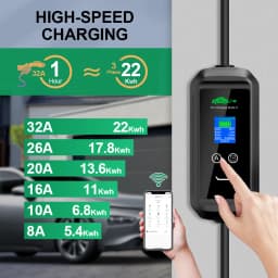 Chiefleed EV Charger 32A 22KW Type2 Cable 3Phase EVSE Wallbox Tuya APP Fast Charging Station For Electric Vehicle 5M