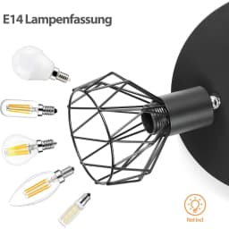 LED Ceiling Spotlight E14 Swivel 350° Wall & Ceiling LED Spot Lamp for Kitchen/Living Room/Bedroom