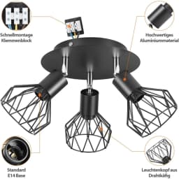 LED Ceiling Spotlight E14 Swivel 350° Wall & Ceiling LED Spot Lamp for Kitchen/Living Room/Bedroom