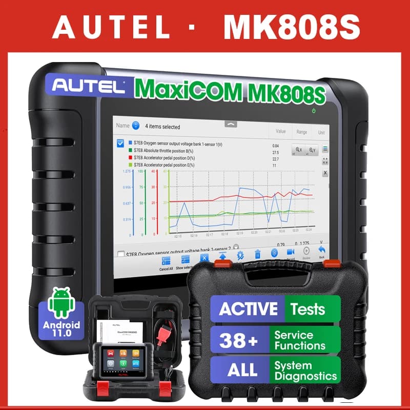 Autel MK808S Diagnostic Tools Automotivo Scanner Bi-Directional Control PK MX808S MK808BT PRO One Year Update