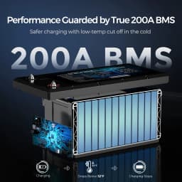 Renogy 12V 300Ah Self-Heating Lithium Lifepo4 Deep Cycle Battery, 5000+Deep Cycles, 200A Bms, Backup Power for Trolling Motor