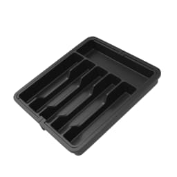 Cutlery Tray Utensil Drawer Organiser, Expandable Storage Tray for Kitchen,with 6 to 8 Compartments Large Capacity,Black