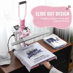 SucceBuy Heat Press 15 x 15 in Heat Press Machine Slide Out Heat Transfer Machine Fast Even Heating 2-Layer Insulation Cotton