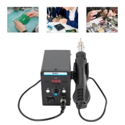 858D Hot Air Rework Station for Electronics Repairing Desoldering Welding, 220V SMD Soldering Station with Hot Air Gun+3 Nozzles