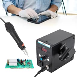 858D Hot Air Rework Station for Electronics Repairing Desoldering Welding, 220V SMD Soldering Station with Hot Air Gun+3 Nozzles