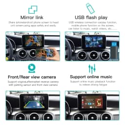 CarPlay sans fil pour Mercedes Benz, Classe GLC CLA GLA classe C W205 NTG5.0 2015 – 2018，prise en charge Android Auto Mirrorlink