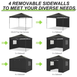 3x3m Pop Up Canopy Tent Folding Gazebo With 4 Sidewall Outdoor Commercial Instant Gazebo Tent For Party Garden Backyard Wedding