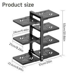 7-Layer PotS and Pans Storage Rack Kitchen Countertop Sink Cabinet Pot Rack Carbon Steel Partition Storage Rack Drain Rack