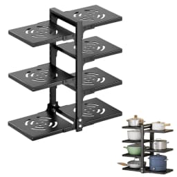 7-Layer PotS and Pans Storage Rack Kitchen Countertop Sink Cabinet Pot Rack Carbon Steel Partition Storage Rack Drain Rack