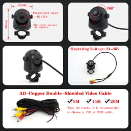 AUTOTOP 1920×1080P AHD Car Front Rear Side Views Camera For RV Trailer Truck, IR LEDs 3D Night Vision, Waterproof 160°Wide Angle