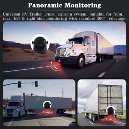 AUTOTOP 1920×1080P AHD Car Front Rear Side Views Camera For RV Trailer Truck, IR LEDs 3D Night Vision, Waterproof 160°Wide Angle