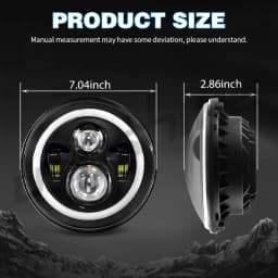 UNISHINE Universal 7 Inch Led Car Motorcycle Headlight 2Color DRL H4 Headlamp Amber Turn Signal For Harley Honda 12V 24V off-road use
