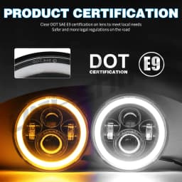 UNISHINE Universal 7 Inch Led Car Motorcycle Headlight 2Color DRL H4 Headlamp Amber Turn Signal For Harley Honda 12V 24V off-road use