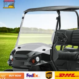 Golf Cart Front Windshield 100.5*82cm/39.5*32.2in Fold Down Impact Resistant Windshield for EZGO TXT Golf Carts After 2014