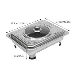 4 Pcs Chafer Pan Buffet Tray with Lid Chafing Trays Rectangular Chafing Dish Warmer Pan Tray Chafer