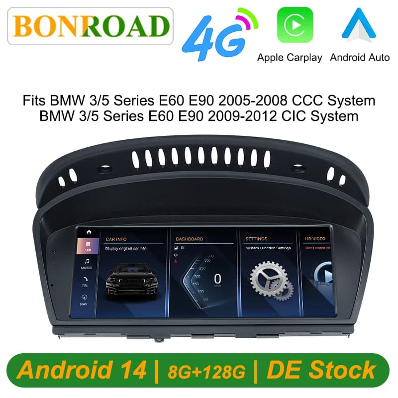 Bonroad 8.8 "Qualcomm 8G + 128G CarPlay Android Car Multimedia Stereo For BMW 3 Series E90 E91 5 Series E60 E61 CCC CIC