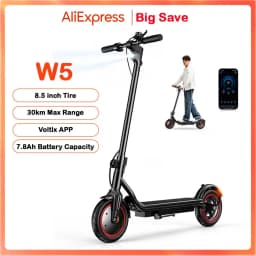 W5 Electric Scooter 8.5 Inch 36V7.8Ah Battery Top Speed 34km Range Dual Brake Inflatable Tires APP Connected