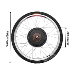 26" 48V 1000W Rear Wheel Ebike Conversion Kit – High-Performance Electric Brushless Bike Motor Set